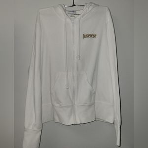 Vintage Jazzercise Urban Athlete White Terry Cloth Coat Hoodie Jacket L